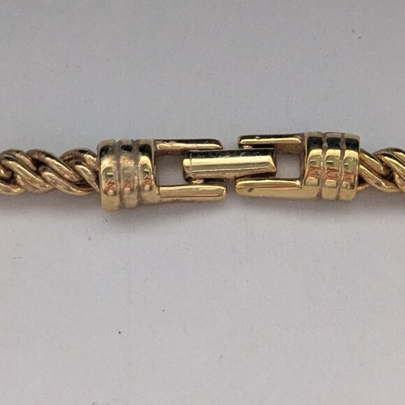 Vintage RARE SWAROVSKI SWAN AB Crystal Gold Tone Rope Choker Style Necklace - Picture 9 of 10